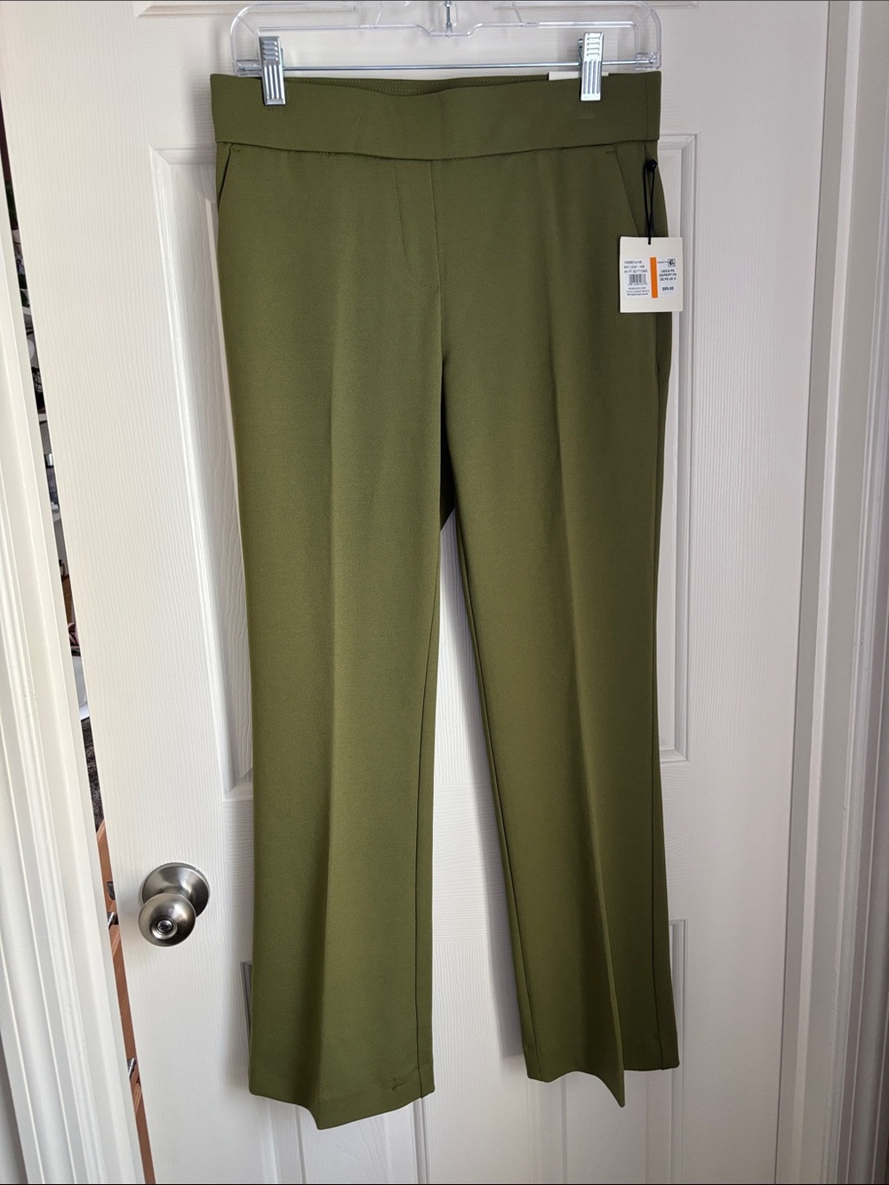 Anne Klein Olive Green Straight-Leg Women's Pants